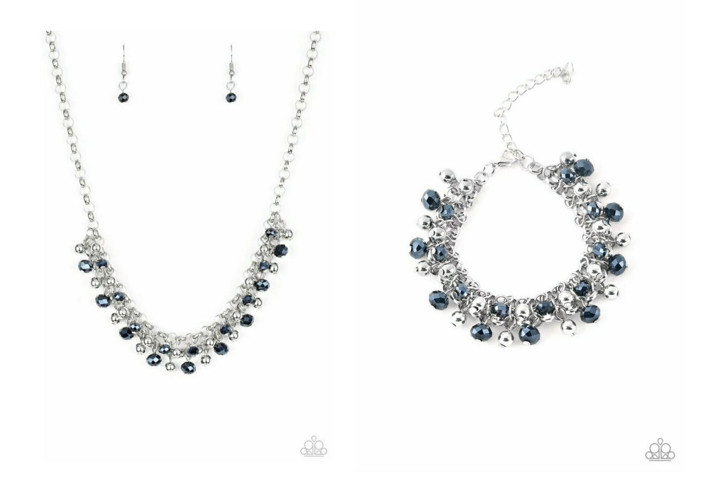 SET: Trust Fund Baby (necklace) and Just For The FUND Of It! (bracelet) - Blue