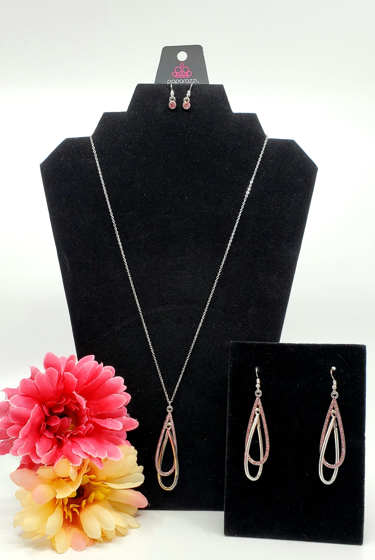 SET:  Spotlight Splendor (Earring) and  Step Into the Spotlight (Necklace) - Pink