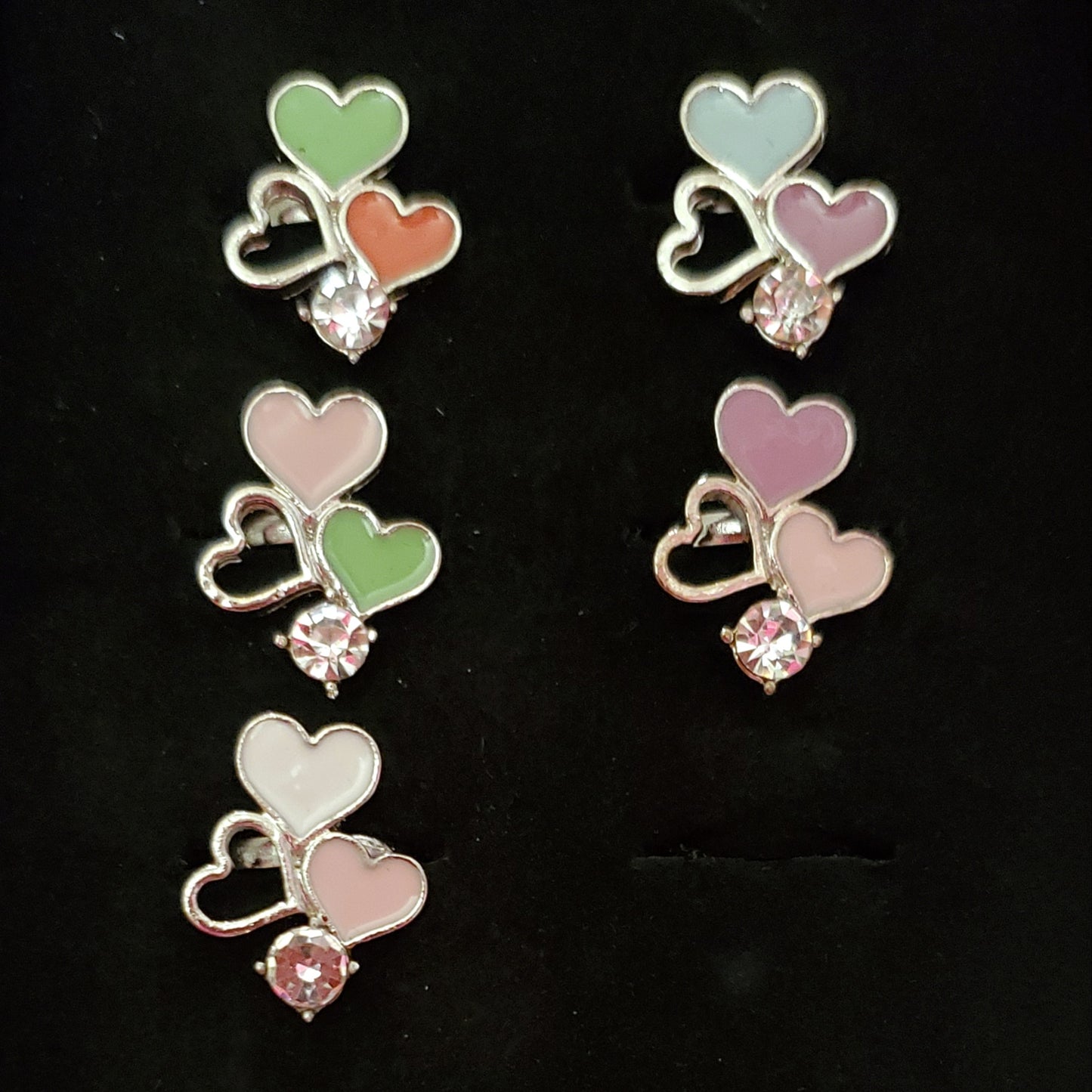 Starlet Shimmer - triple hearts w/ rhinestone - Ring