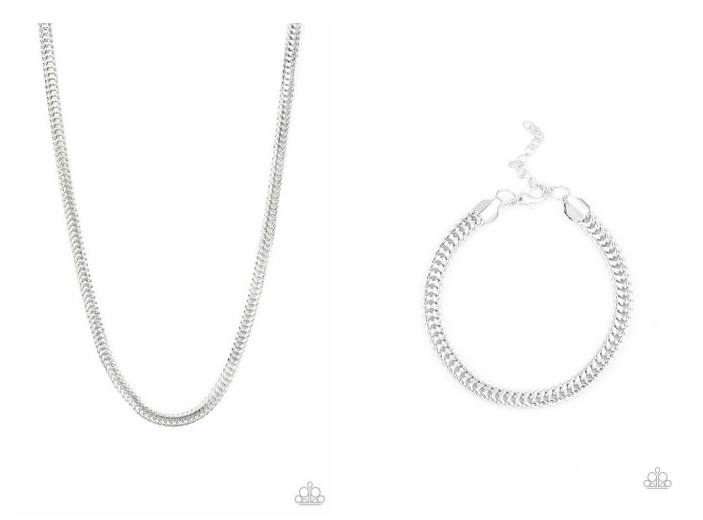 SET: Knockout King (Necklace) and One-Two Knockout (Bracelet) - Silver