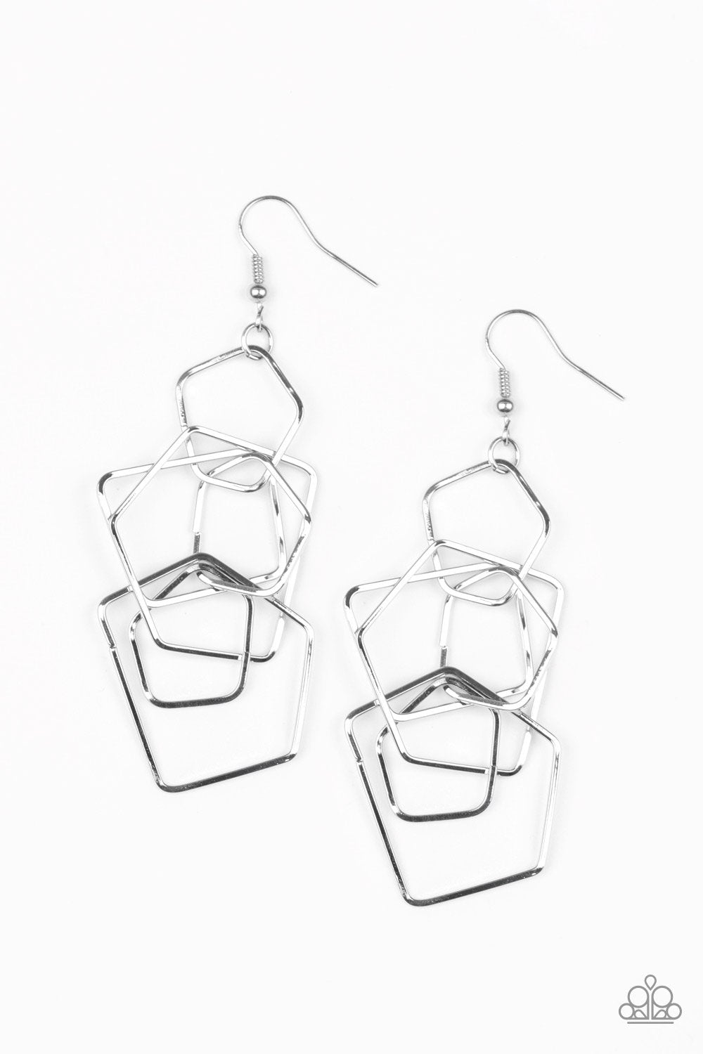 SET:  The Penthouse (necklace) and Five-Sided Fabulous (Earrings) - Silver