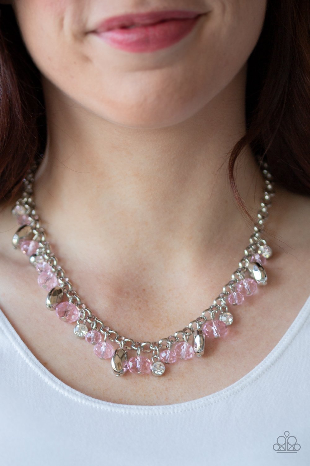 SET:  Downstage Dazzle (necklace) and Dazing Dazzle (bracelet) - Pink  [EACH PIECE SOLD SEPARATELY]