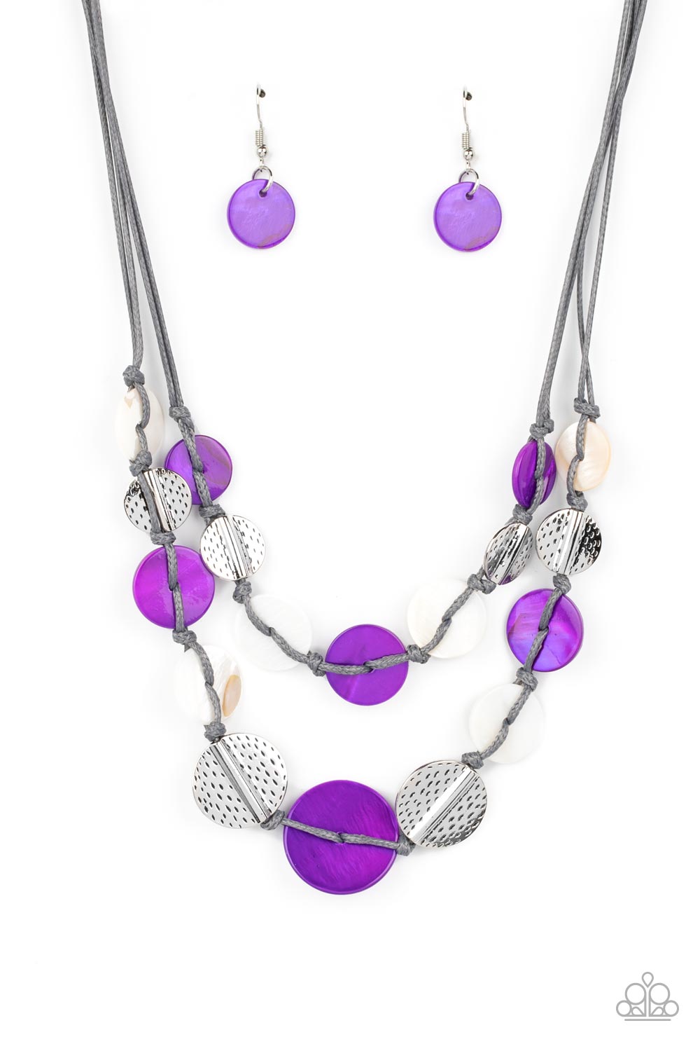 CREATE A SET:   Barefoot Beaches - Purple (necklace);    Shore Up - Purple (Bracelet)