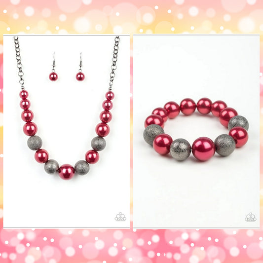 SET: Color Me CEO (necklace) and Humble Hustle (bracelet) - Red