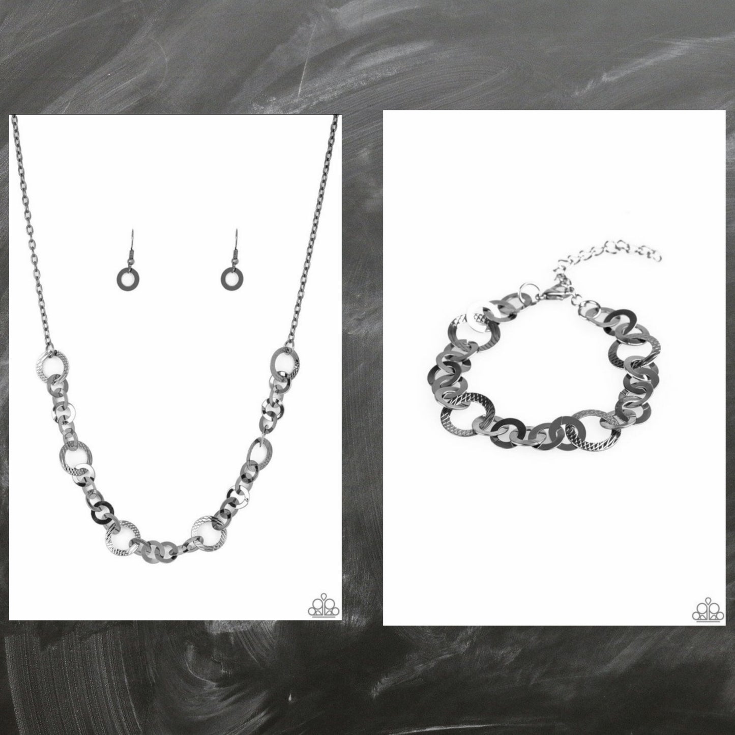 SET:  Move It On Over (necklace) and Modern Movement (bracelet) - Black