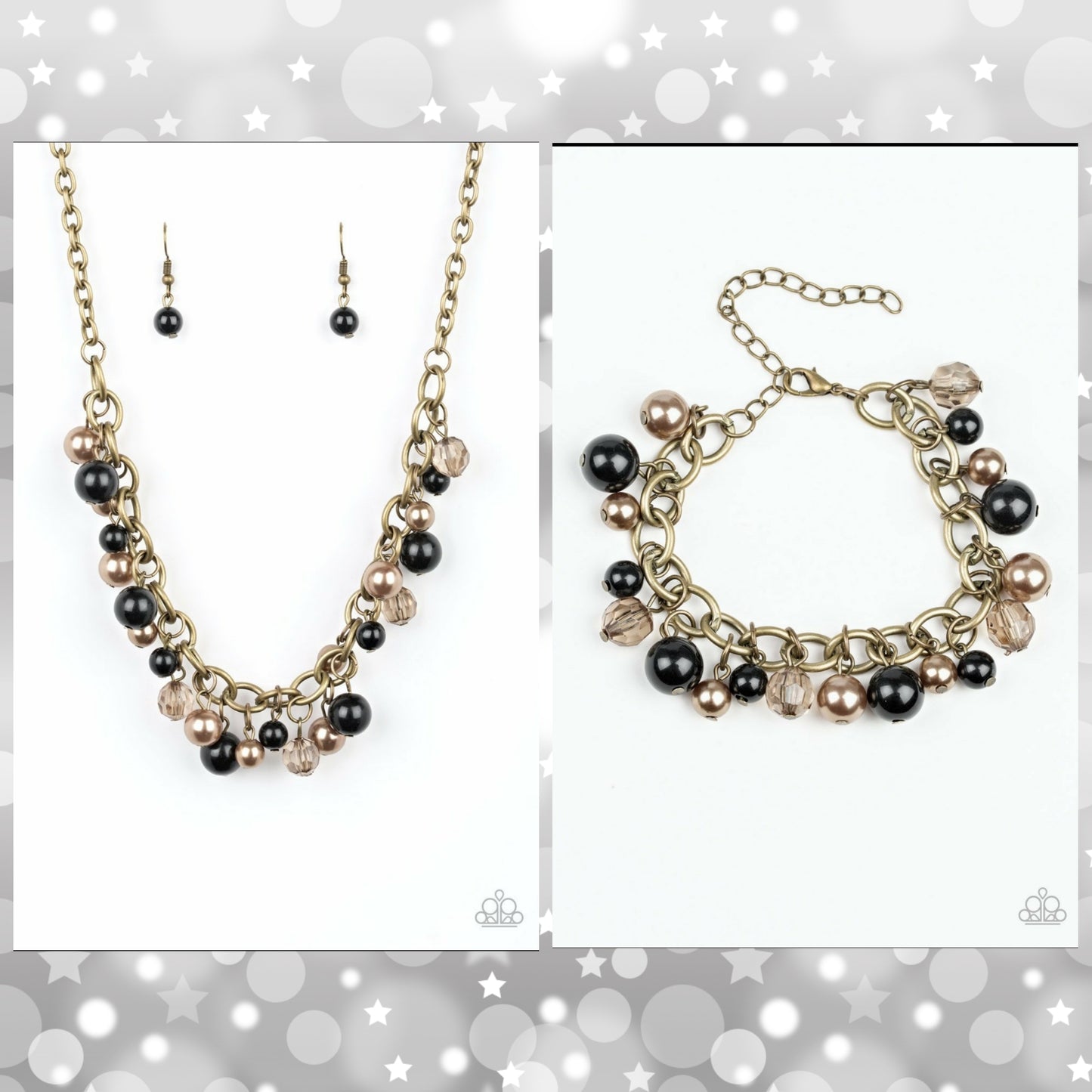 TWO PIECE SET:  The Grit Crowd (Necklace) & Grit and Glamour (Bracelet) - Black