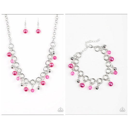 SET:  Fiercely Fancy (necklace) and Fancy Fascination (bracelet) - Pink