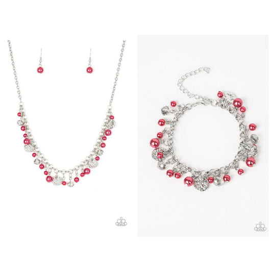 SET:  Coastal Cache (Necklace) and West Coast Wanderer (Bracelet) - Red