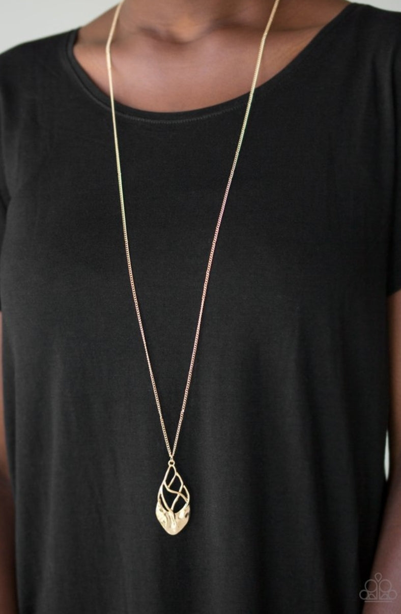 SET:  Super Swanky (earring)
and Swank Bank (necklace) - Gold