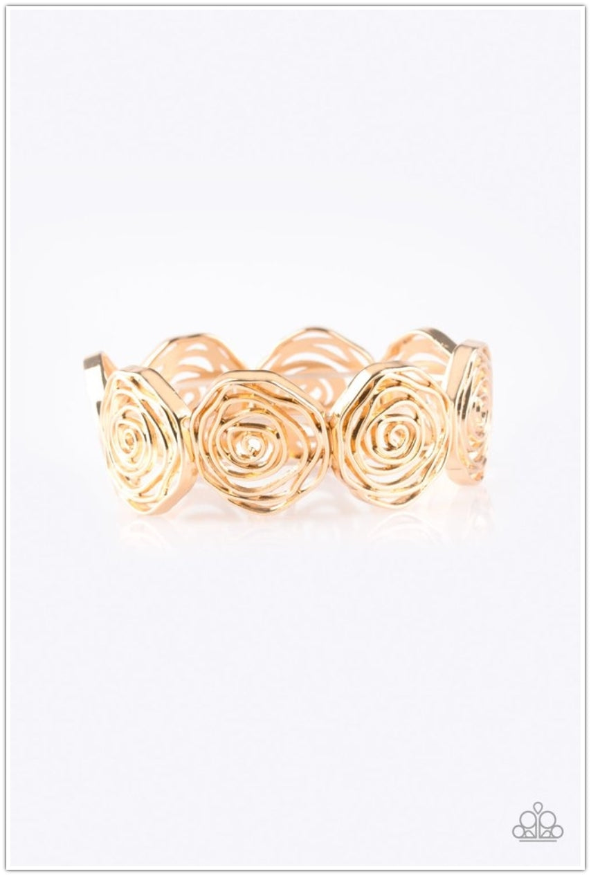 SET:  Rosy Rosette (Necklace) and Beat Around The ROSEBUSH
(Bracelet) - Gold