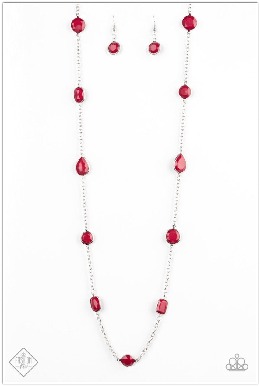 SET: Carefree Spirit(Bracelet) and Color Me Carefree(Necklace) - Red