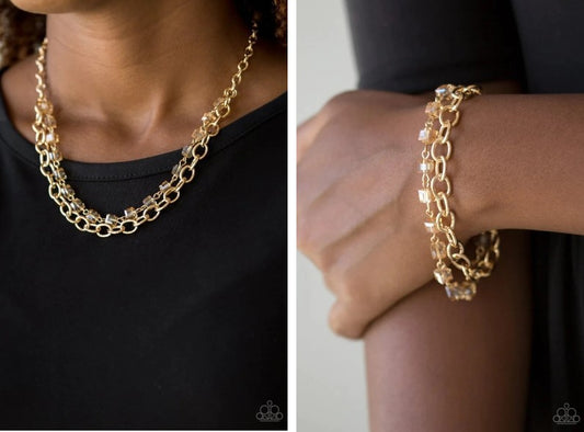 SET: Block Party Princess (necklace) & Life Of The Block Party (Bracelet) - Gold