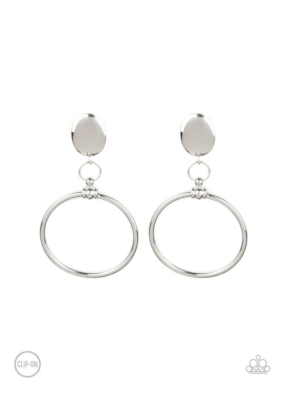 Jumping Through Hoops -Silver Clip-On